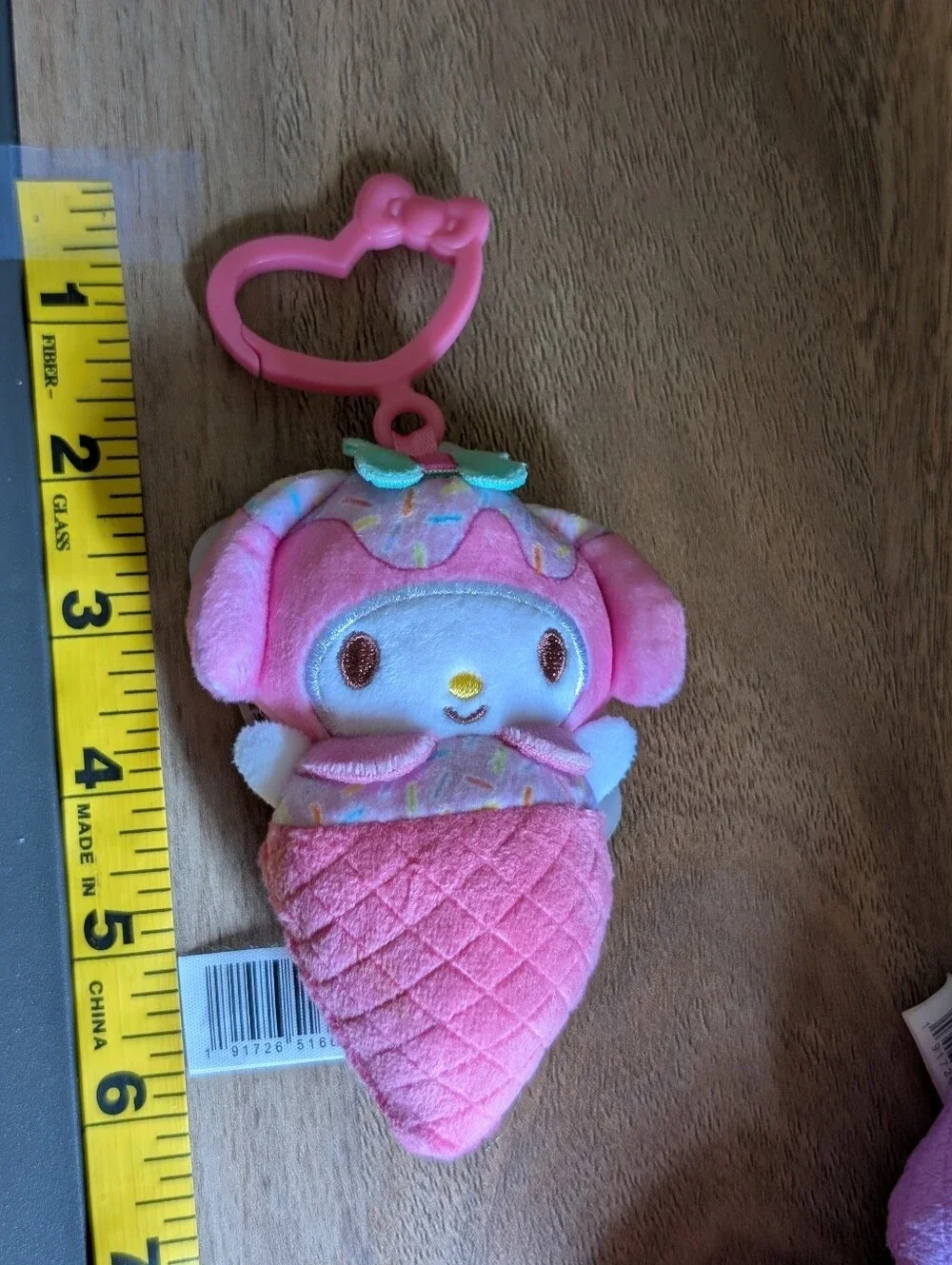 Sanrio Plush Backpack Clip Set of 3 Kuromi, Hello Kitty, My Melody Charms Kawaii